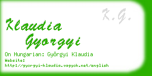 klaudia gyorgyi business card